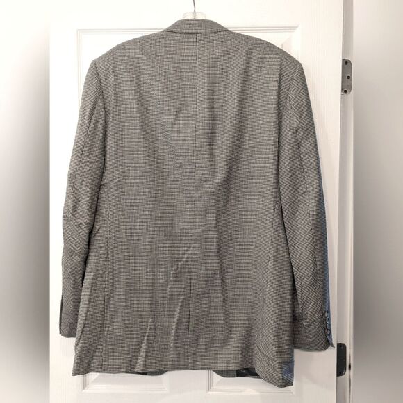 Oscar De La Renta Blazer Jacket Men's 40L houndstooth Wool 3 Button Sport Coat - Picture 2 of 10